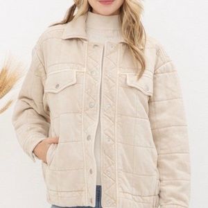 Taupe Stone Quilted Jacket